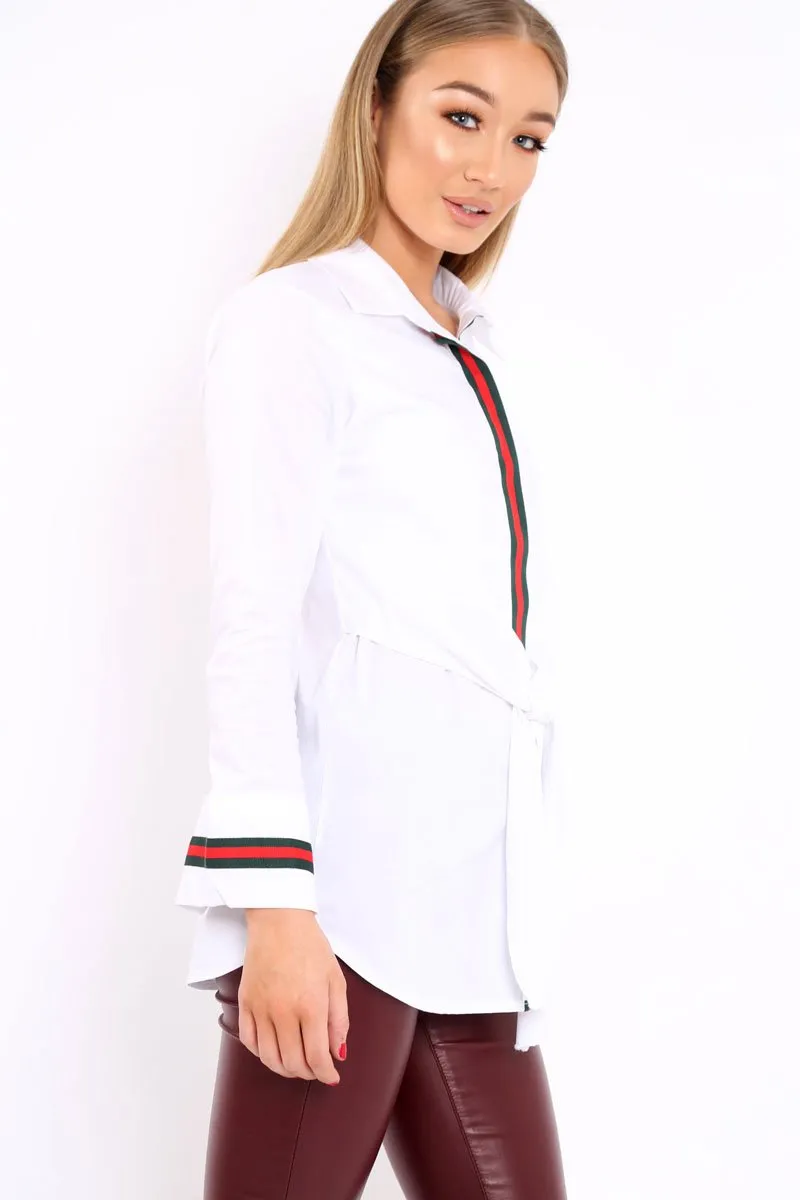 White Stripe Shirt Dress - Idella