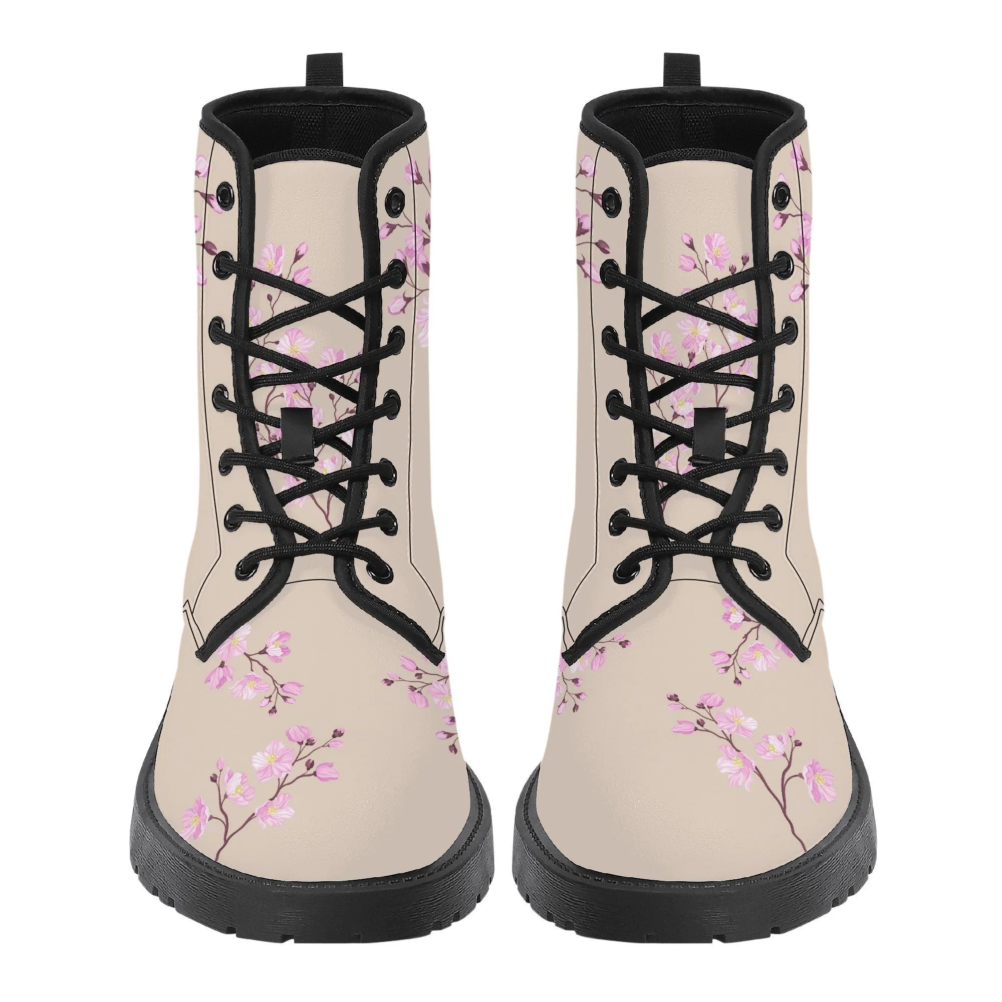 White Tea Sakura Vegan Leather Boots