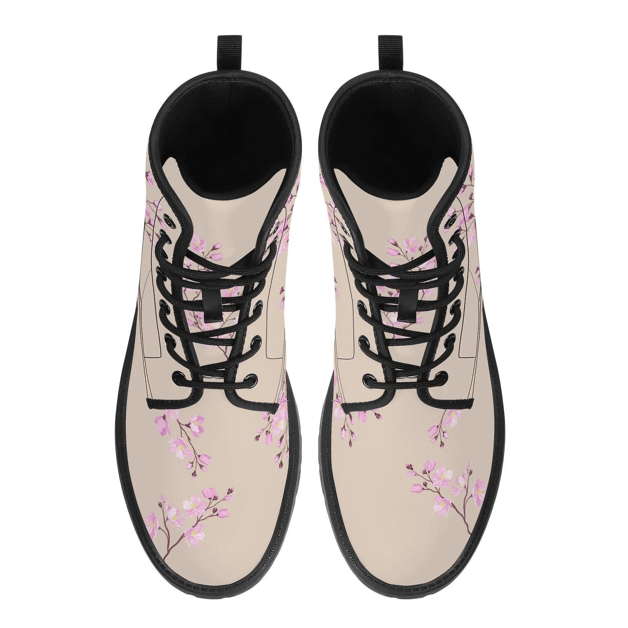 White Tea Sakura Vegan Leather Boots