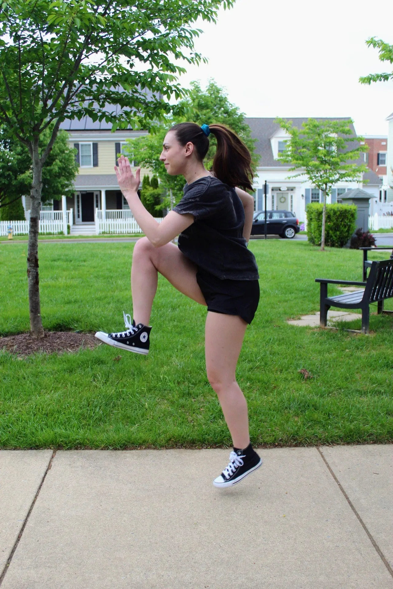 Windbreaker Black High Waist Shorts