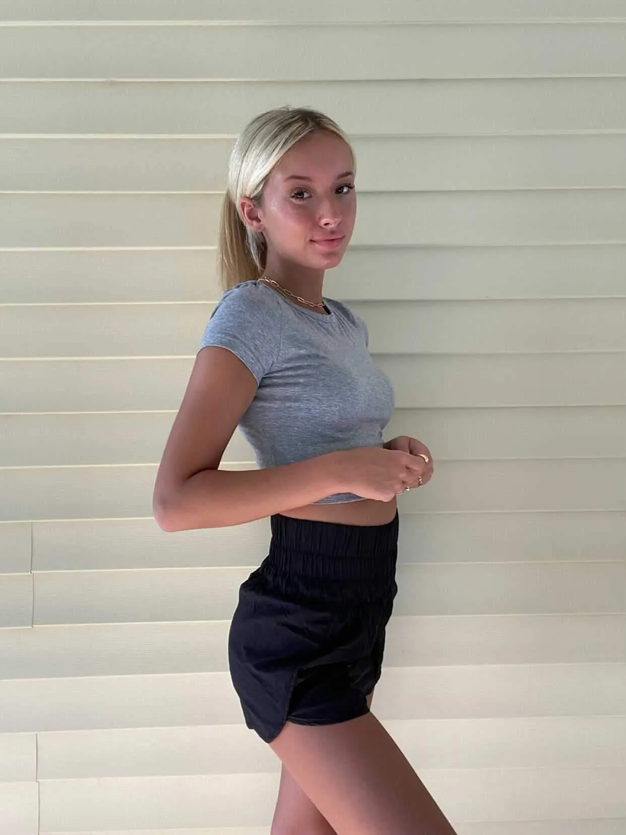 Windbreaker Black High Waist Shorts