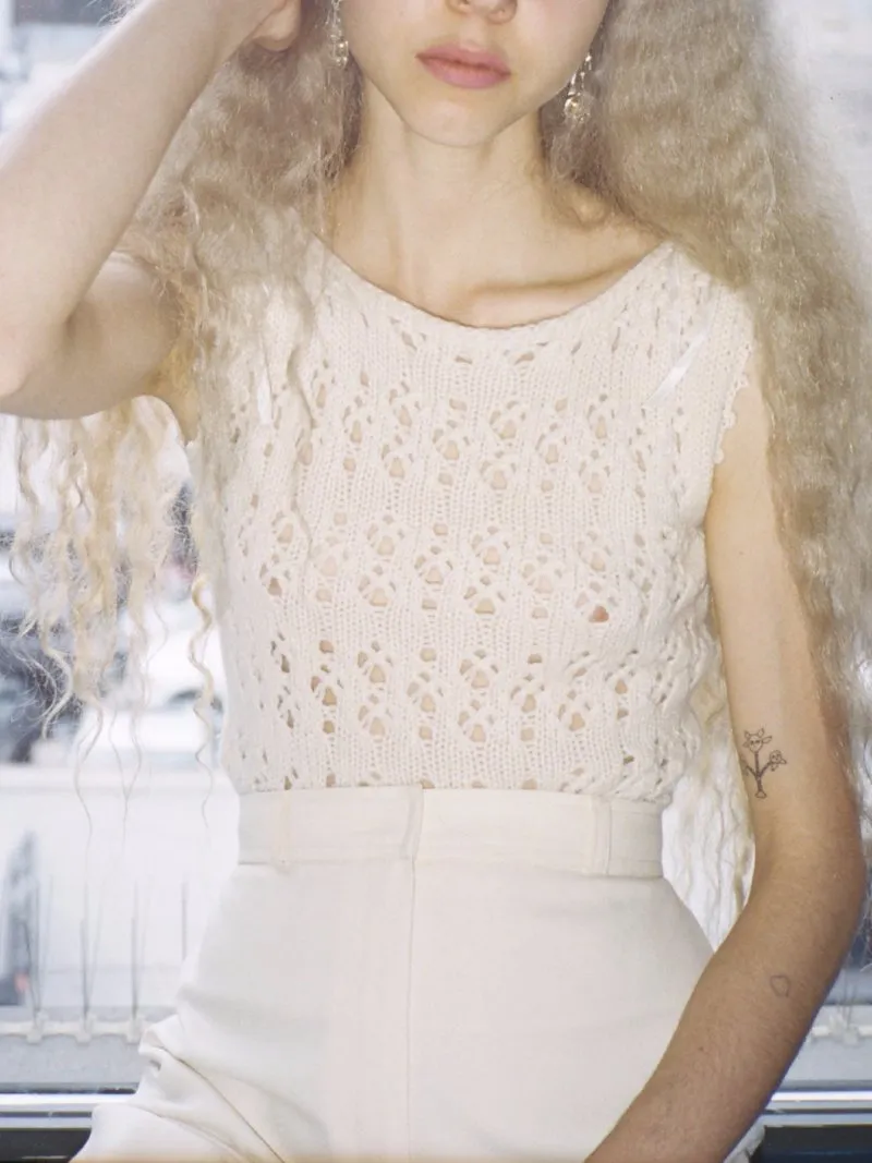 Winter White Wideleg Pants