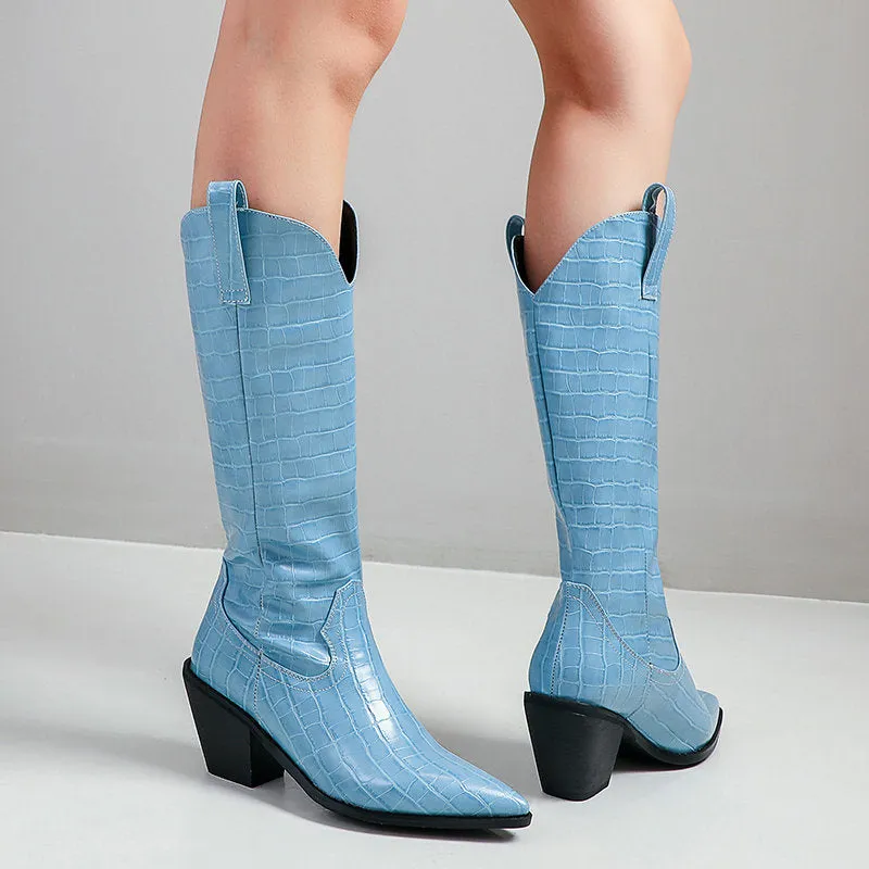 Women Cowboy Western Boots Blue | Brown | Black | White
