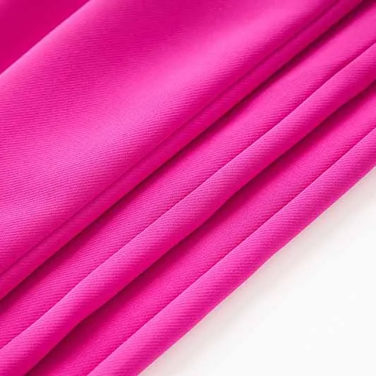 Women Shawl Collar Golden Buttons Blazer   Cropped Pants Trousers Pantsuit Suit Hot Pink