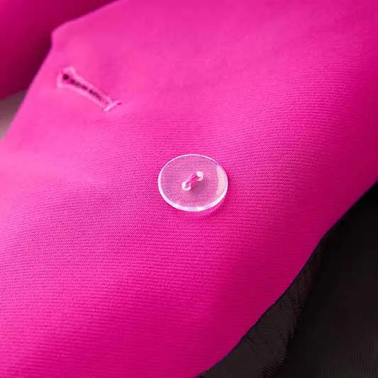 Women Shawl Collar Golden Buttons Blazer   Cropped Pants Trousers Pantsuit Suit Hot Pink
