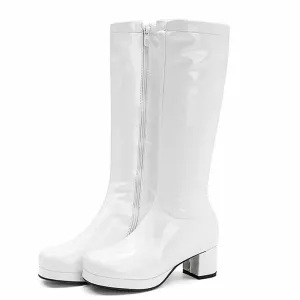 Women's Fashion Boots Over The Knee Block Heel Zipper Boot