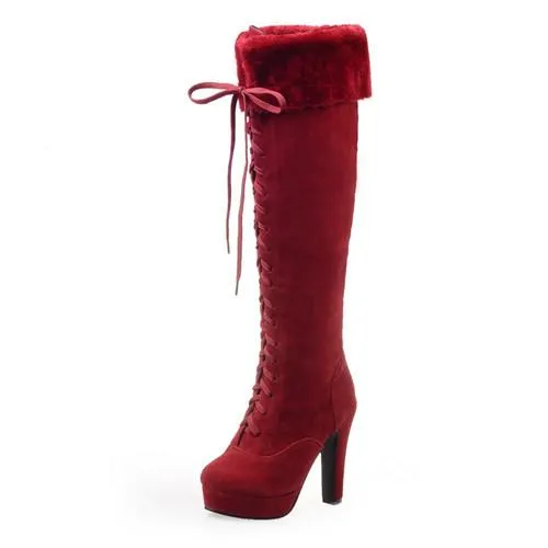 Women's Fur Knee High Boots