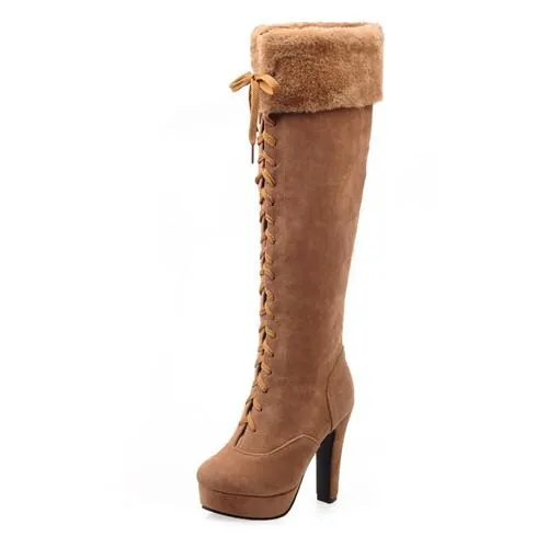 Women's Fur Knee High Boots