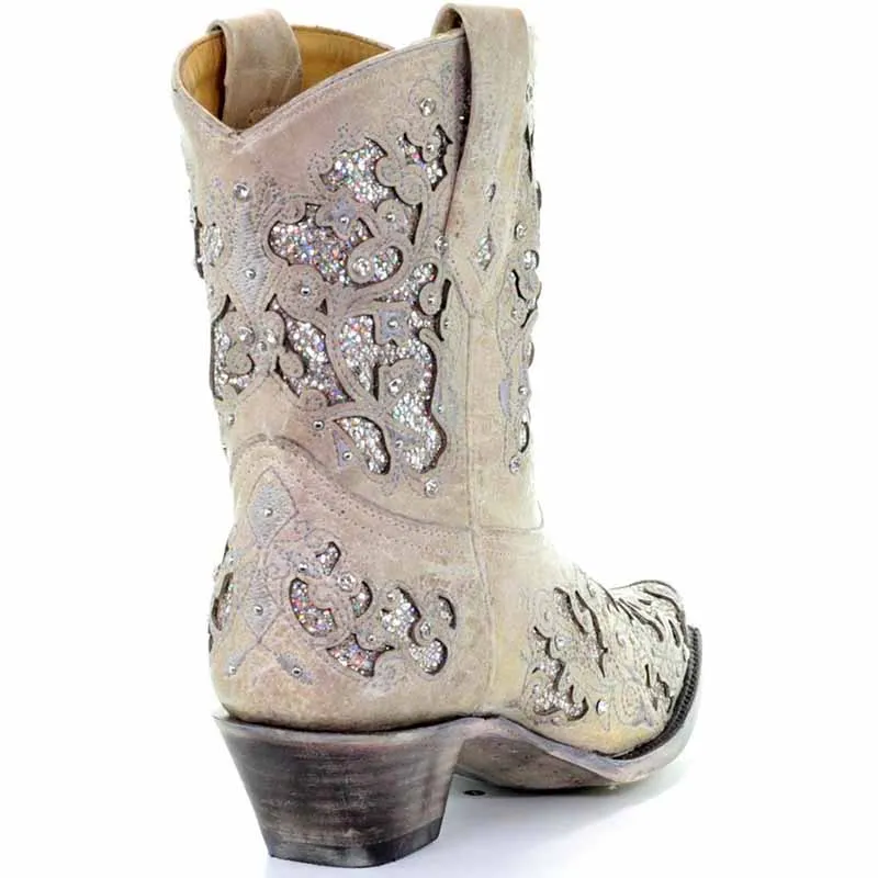 Women's Glitter Short Wedding Boots Western Dress Cowgirl Boots