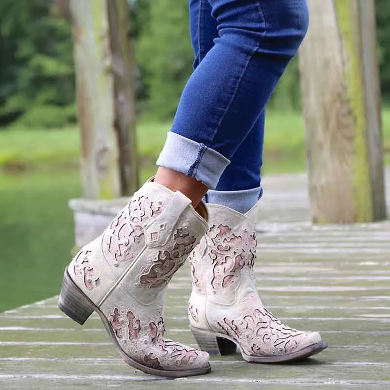 Women's Glitter Short Wedding Boots Western Dress Cowgirl Boots