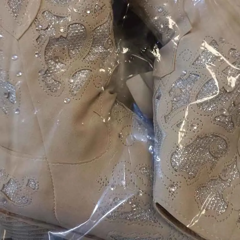 Women's Glitter Short Wedding Boots Western Dress Cowgirl Boots