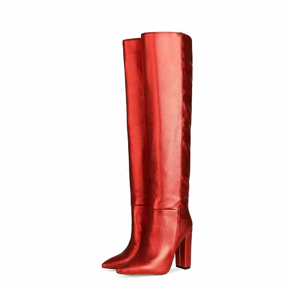 Women's knee high length luxury boots