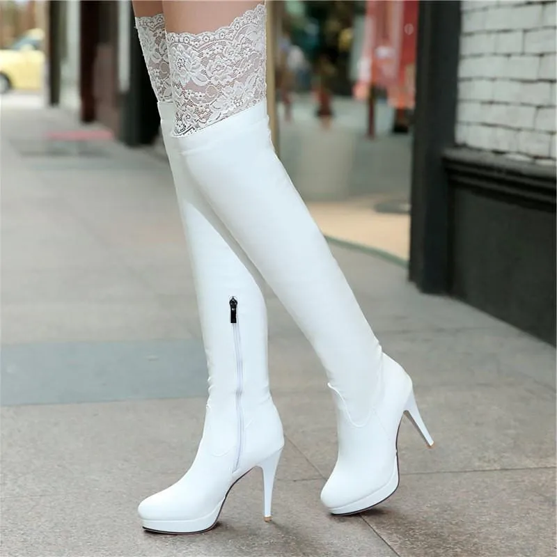 Women's Lace Over The Knee Boots