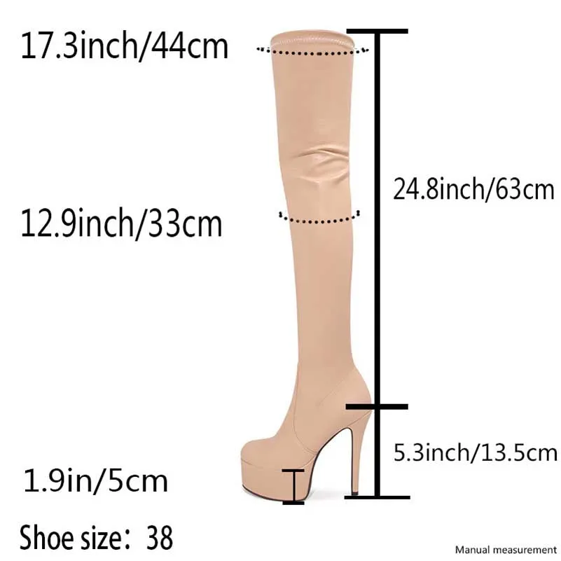Women's Overknee Matte Boots Dance Platform Stiletto Stretch Thigh High Boots