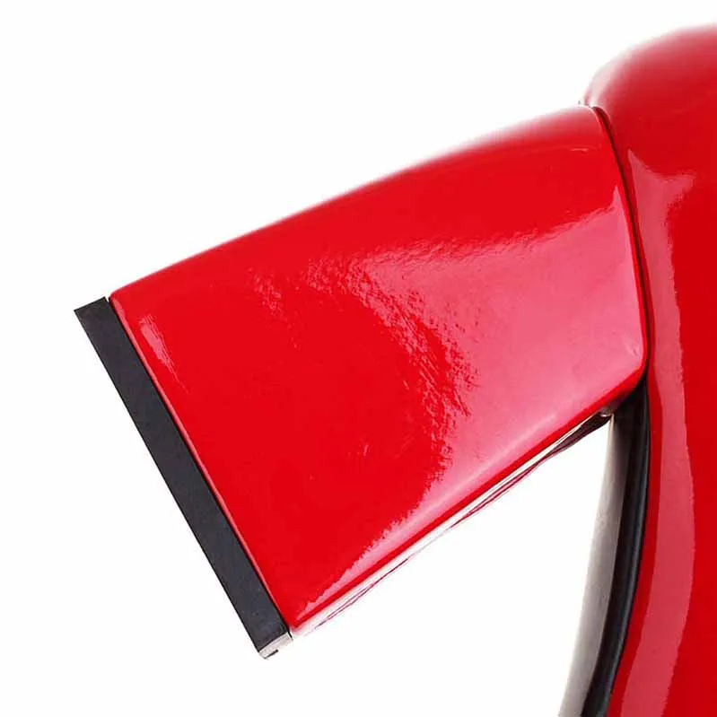 Women's Patent Leather PU Booties Low Mid Block Heel Ankle Boots