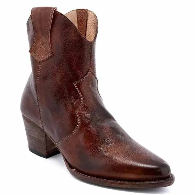 Women's Short Boot Thick Heel Wedding Cowboy Boots