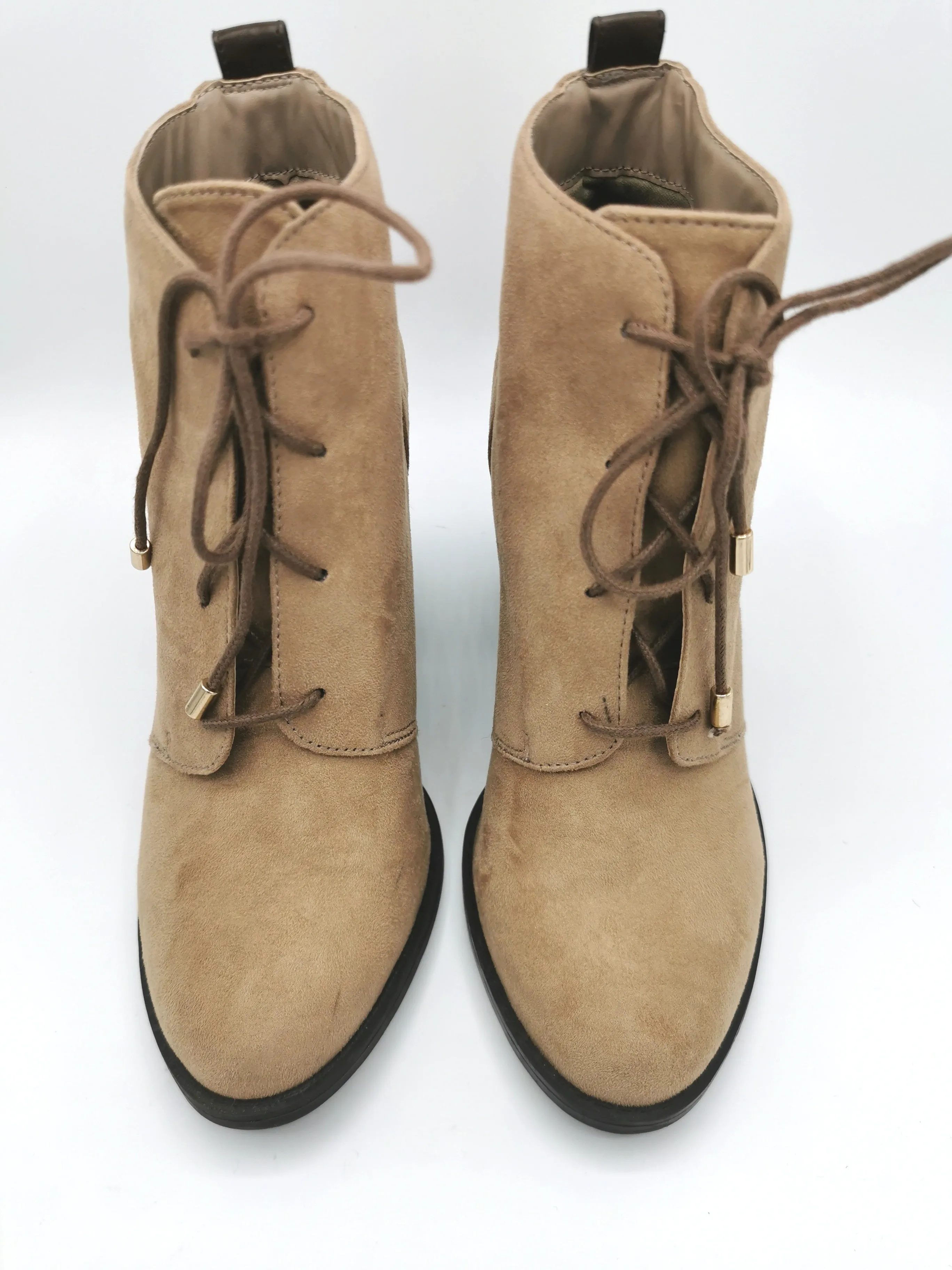 WOMENS SIZE 8 - Call it SPRING, Soft Tan, Ankle Boho Style, Lace-up Ankle Boots NWOT B23