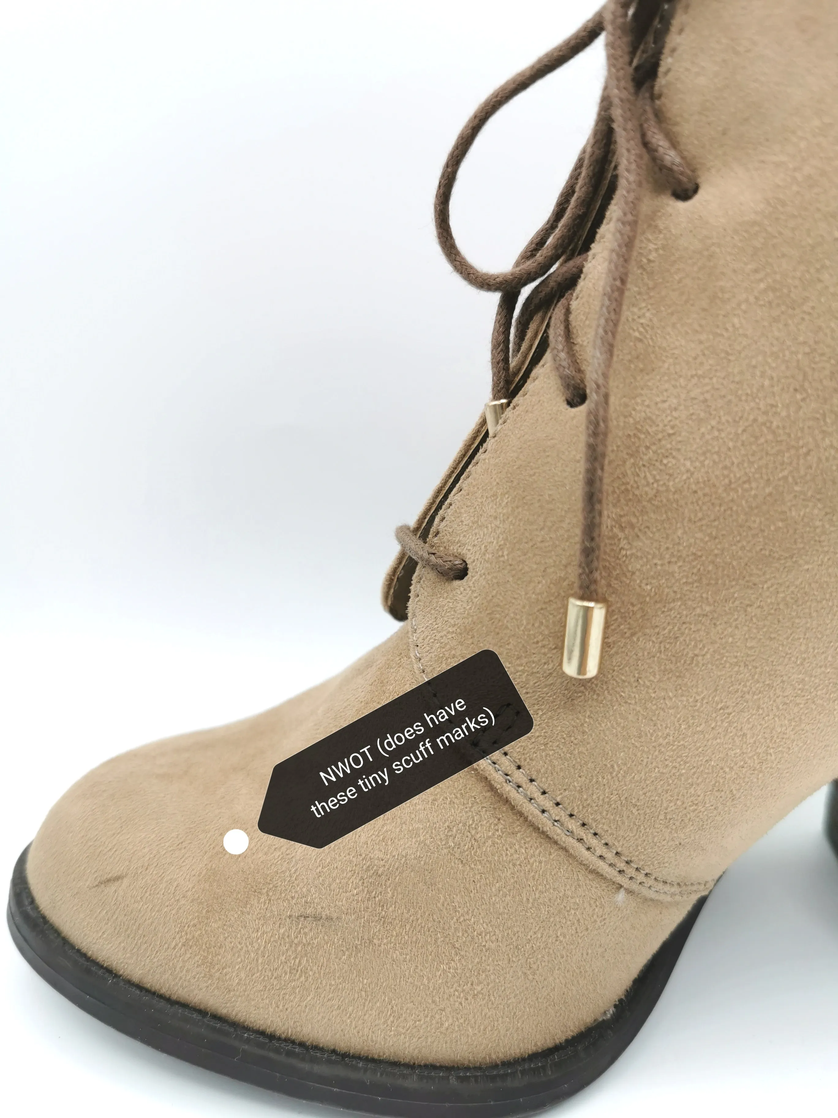 WOMENS SIZE 8 - Call it SPRING, Soft Tan, Ankle Boho Style, Lace-up Ankle Boots NWOT B23