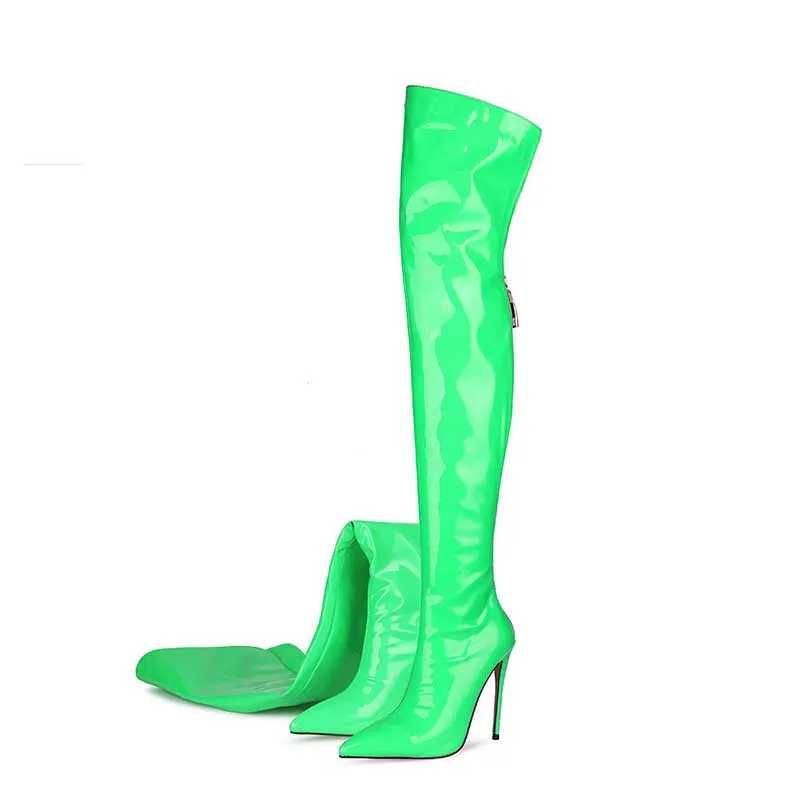 Womens Stiletto High Heels Over The Knee Thigh Boots Round Toe Boots Party Shoes