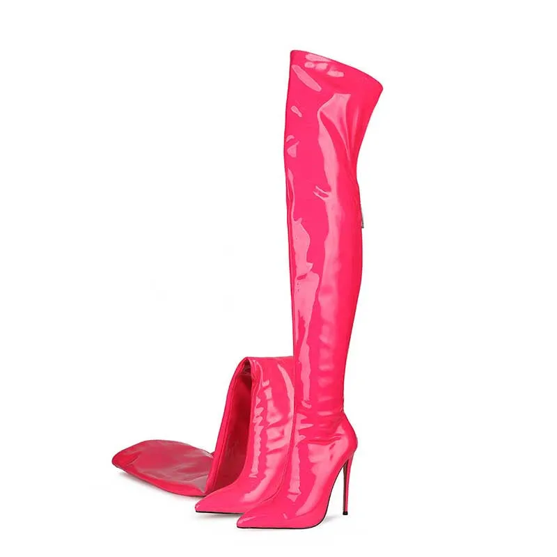 Womens Stiletto High Heels Over The Knee Thigh Boots Round Toe Boots Party Shoes