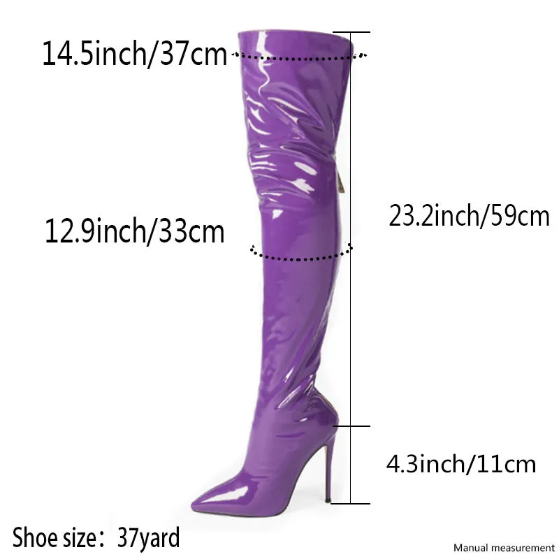 Womens Stiletto High Heels Over The Knee Thigh Boots Round Toe Boots Party Shoes