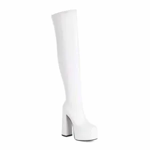 Women's street fashion over the knee boots chunky heeled long boots