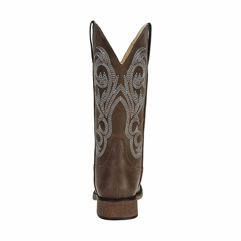 Women's Western Cowgirl Cowboy Boots Wide Calf Pointed Toe Embroidered