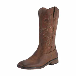 Women's Western Cowgirl Cowboy Boots Wide Calf Pointed Toe Embroidered