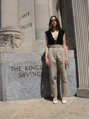 Wrap Waist Khaki Pants