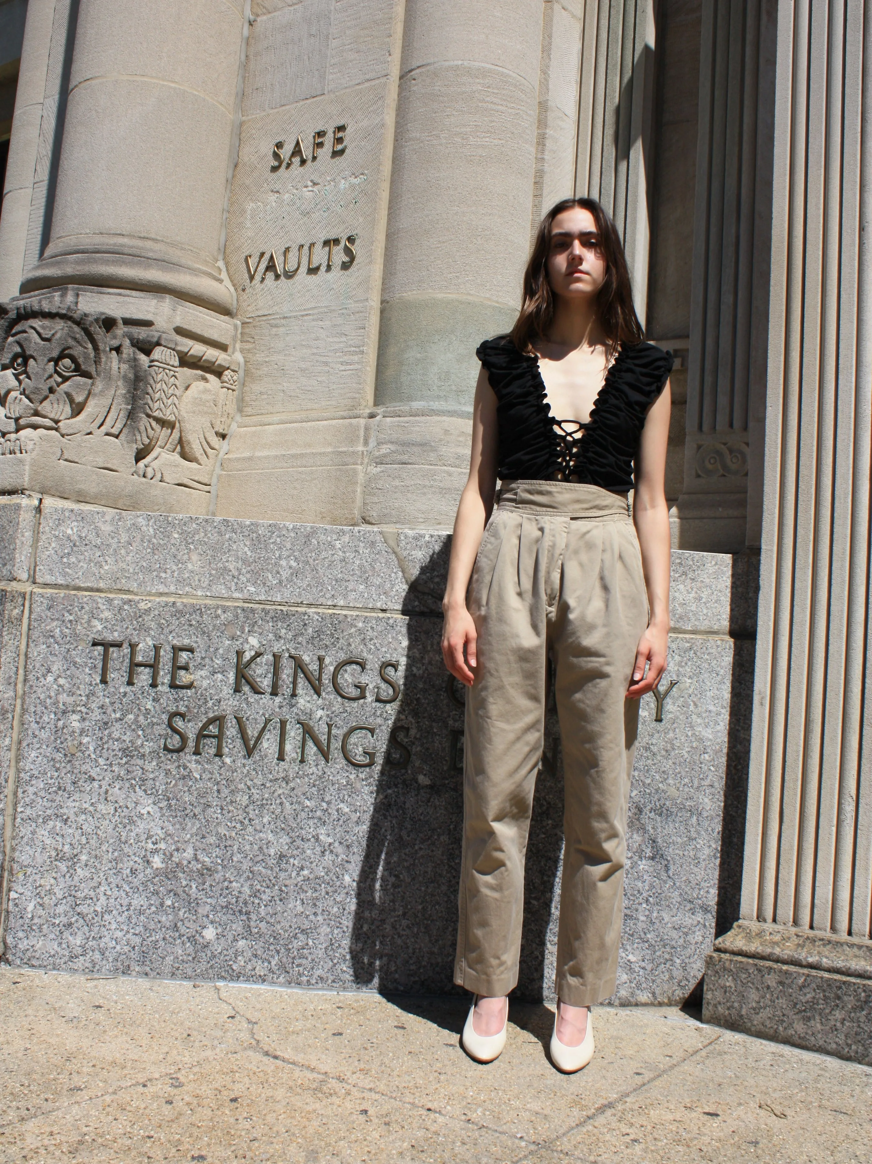 Wrap Waist Khaki Pants