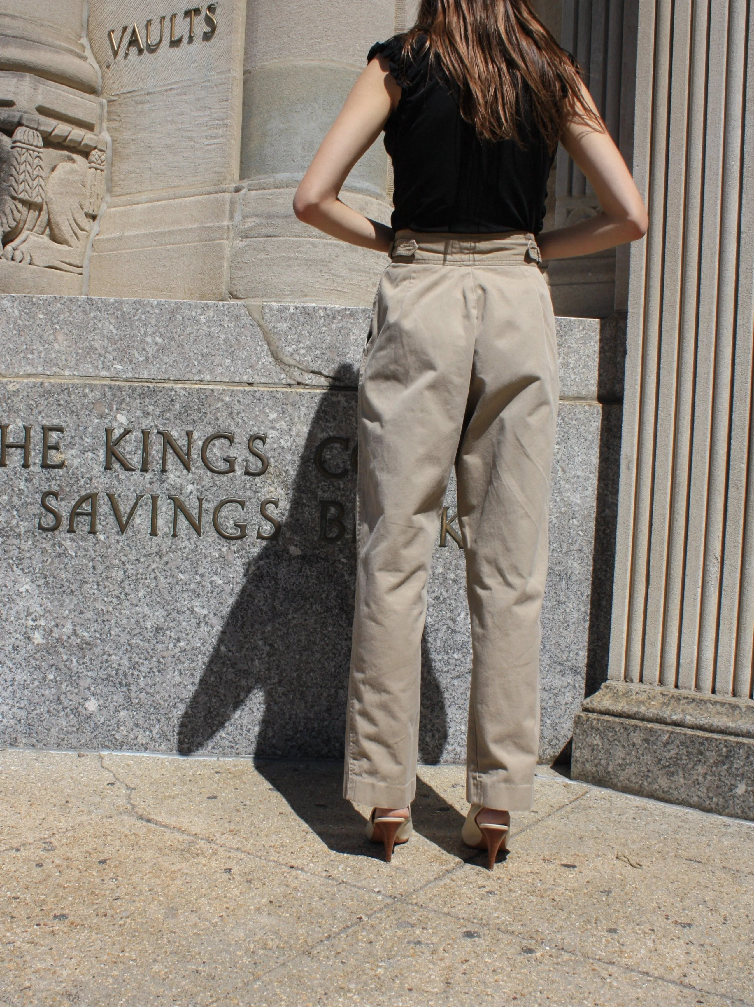 Wrap Waist Khaki Pants