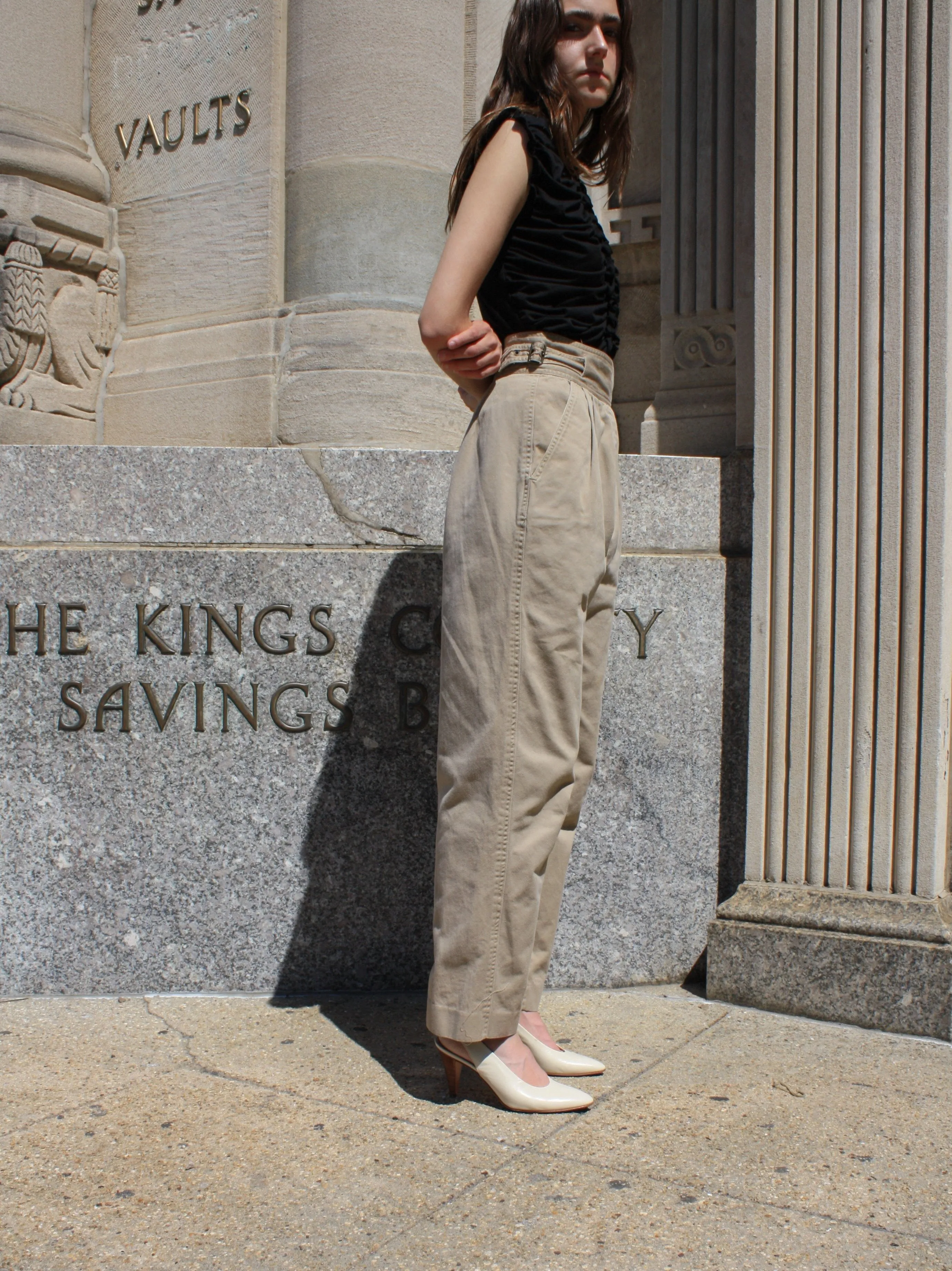 Wrap Waist Khaki Pants