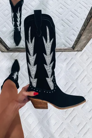 Wren Rhinestone Suede Boots